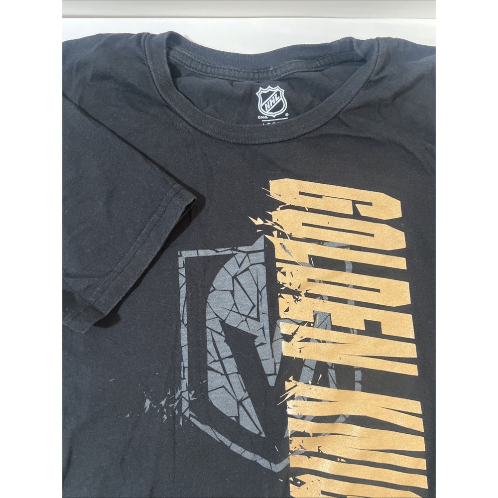 NHL Vegas Golden Knights Team‎ Graphic Black T-Shirt Sz L 14/16 Large Youth/Teen
